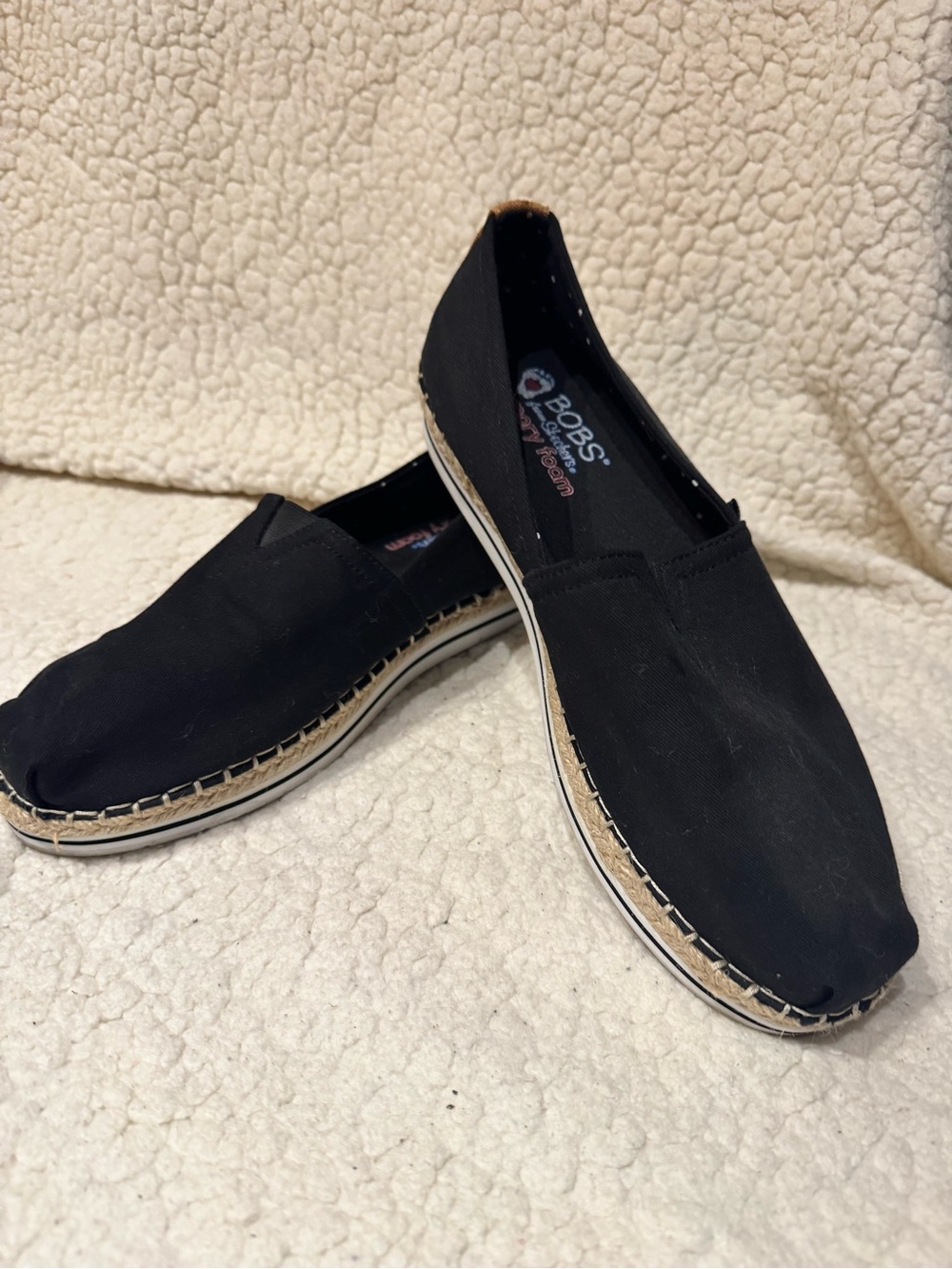 Skechers BOBS Memory Foam Slip-On Shoes – Black, Women’s 9